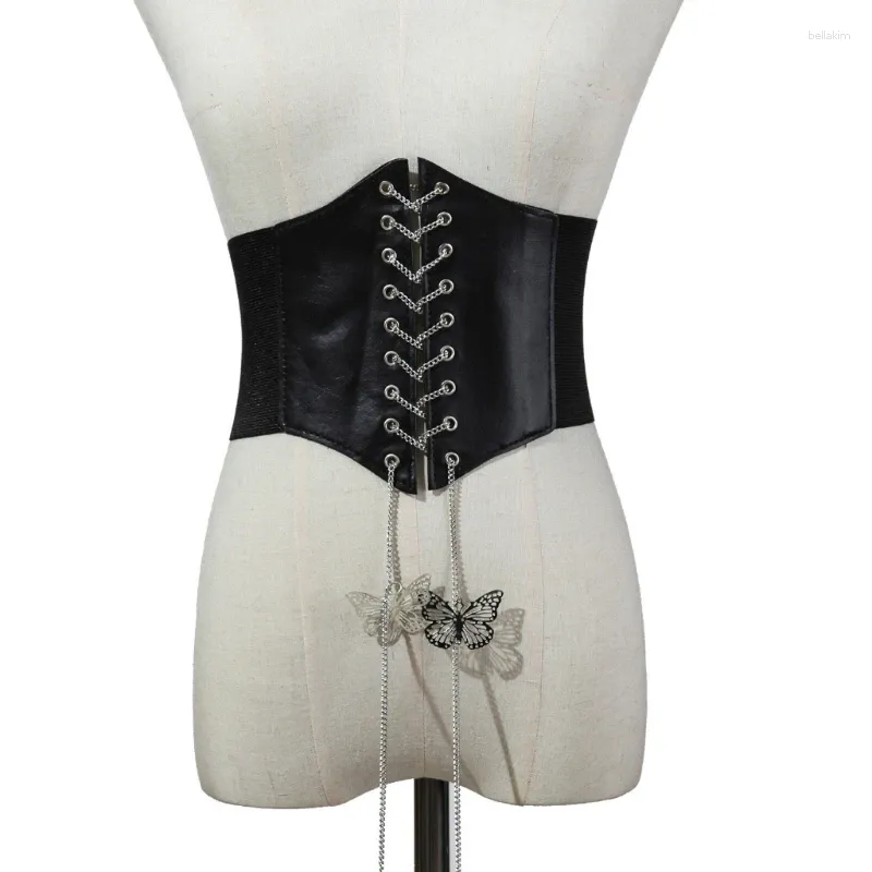 Gürtel elastischer Korsett Taillengürtel für Frauenbreite Waschkleider Bustier Butterfly Kette