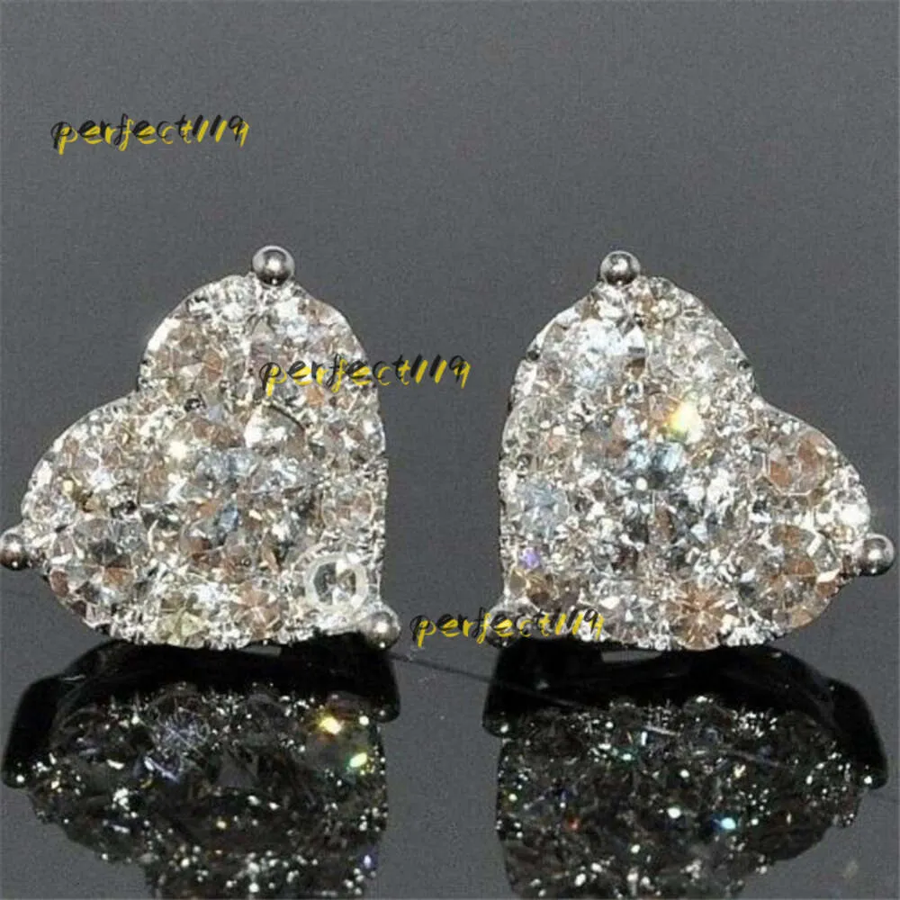 Stud Luxury Jewelry Real 925 Sterling Girl Pear Cut White Designer Earrings Luxury Jewelry 2024 Diamond Simple Fine Party Women Wedding Heart Stud Earring Gift