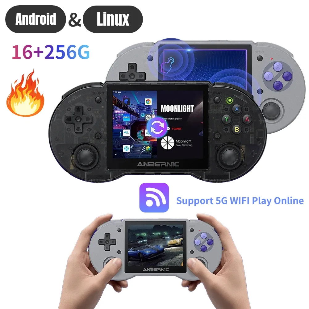 プレイヤーAnbernic RG353Pレトロハンドヘルドゲーム5G WiFiコンソール3.5インチマルチタッチHDスクリーンAndroid LinuxデュアルOS HDMICAPTIBLEプレーヤー