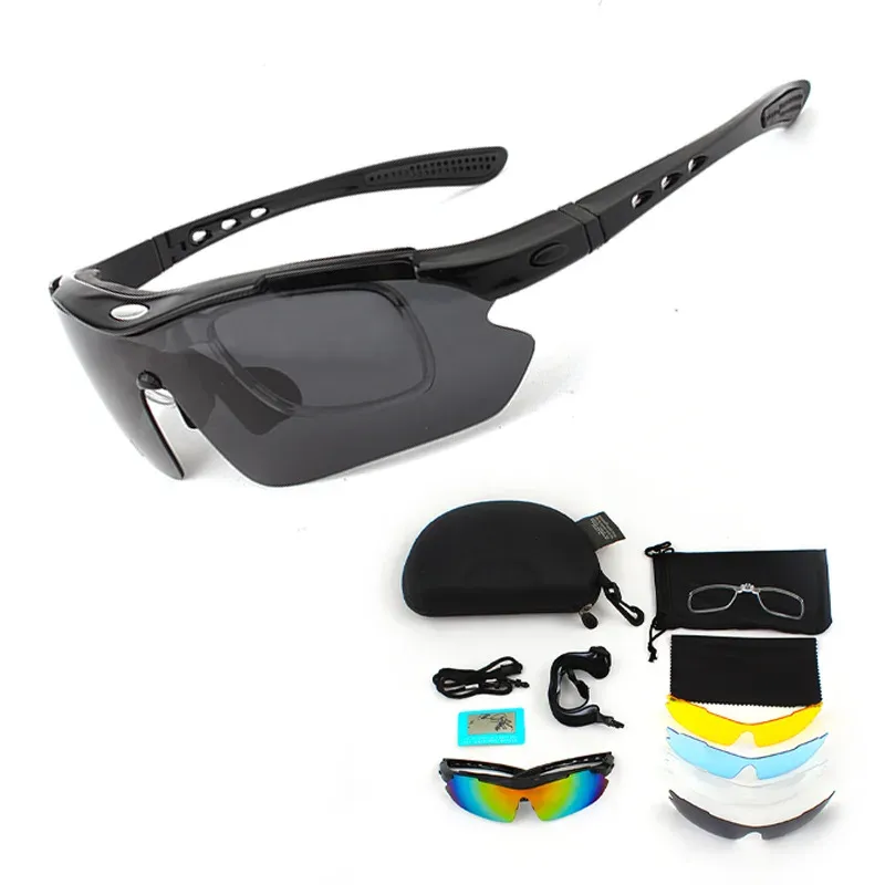 Eyewears GORTAT Fietsbril Gepolariseerd 5 Lens MTB Wegfiets Fietsen Brillen Heren Dames Sportzonnebril Wandelen Hardlopen Winddicht