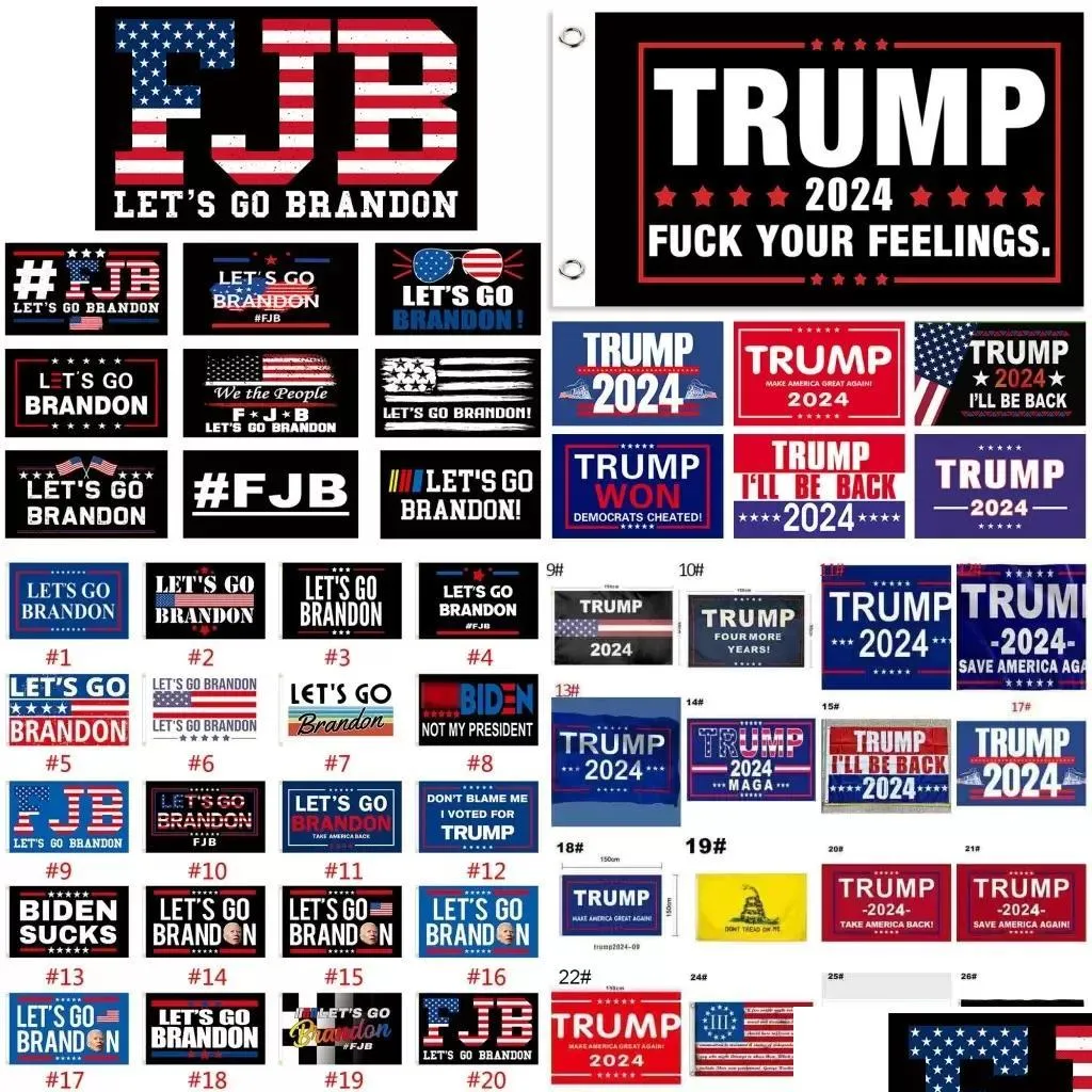 Баннер-флаги 200 дизайнов Дональд Трамп 3X5 футов 2024 год Сделайте Америку Флоридой Десантис Флаг США Президент выиграл 90X150 см Прямая доставка домой G Dhcsn