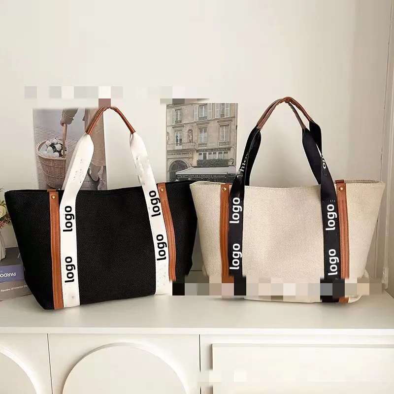 Ny designer Bag College Student Canvas Womens Tote Bag mode All-Match stor kapacitet axel shopping strandsäckar avslappnad trendig handväska grossistväskan plånbok