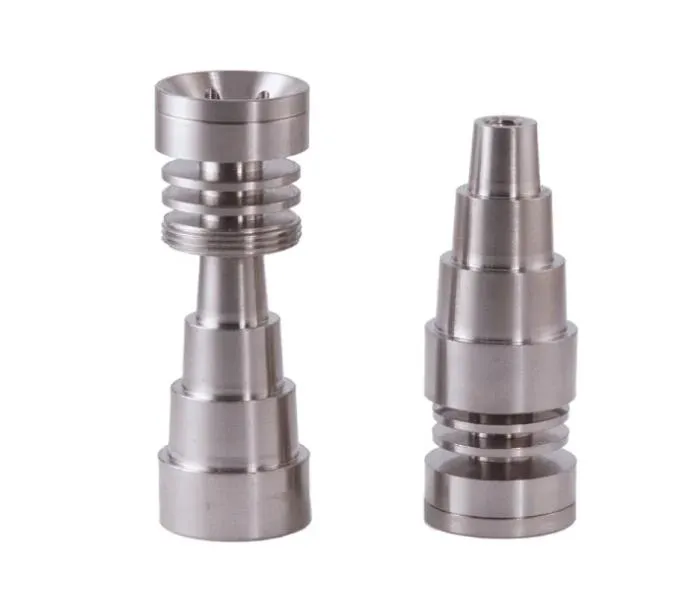 Universal 6 in 1 Titanium Nails Domeless 10mm 14mm 18mm Joint Male and Female Adjustable Adapter GR2 Domeless Nail Glass Bongs Water Pipes Dab Rigs