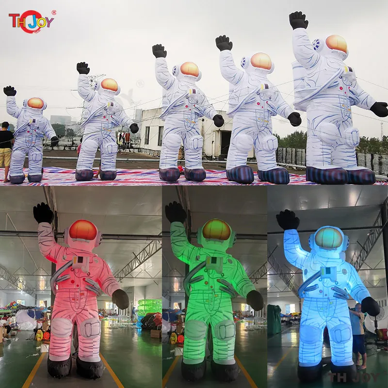 wholesale Actividades al aire libre 10 mH (33 pies) Con soplador astronauta inflable gigante con luz LED Gran publicidad astronauta Dibujos animados en venta