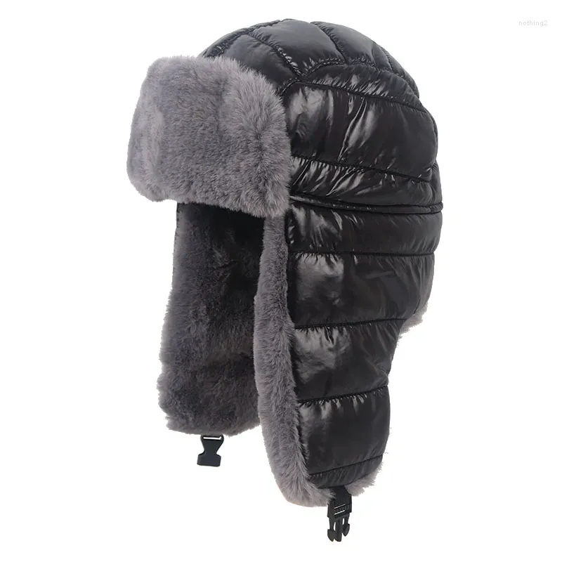 Berets Winter Bomber Hat for Men Women 2024 Autumn Faux Fur Pilot Ushanka Earflap Caps Trapps