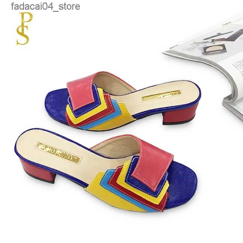 Slippers FABIO PENNY Hot Selling Fashionable and Delicate Patchwork Multi Color LadiesSlippers Womens Slippers Nigeria Style Women Shoe Q240221