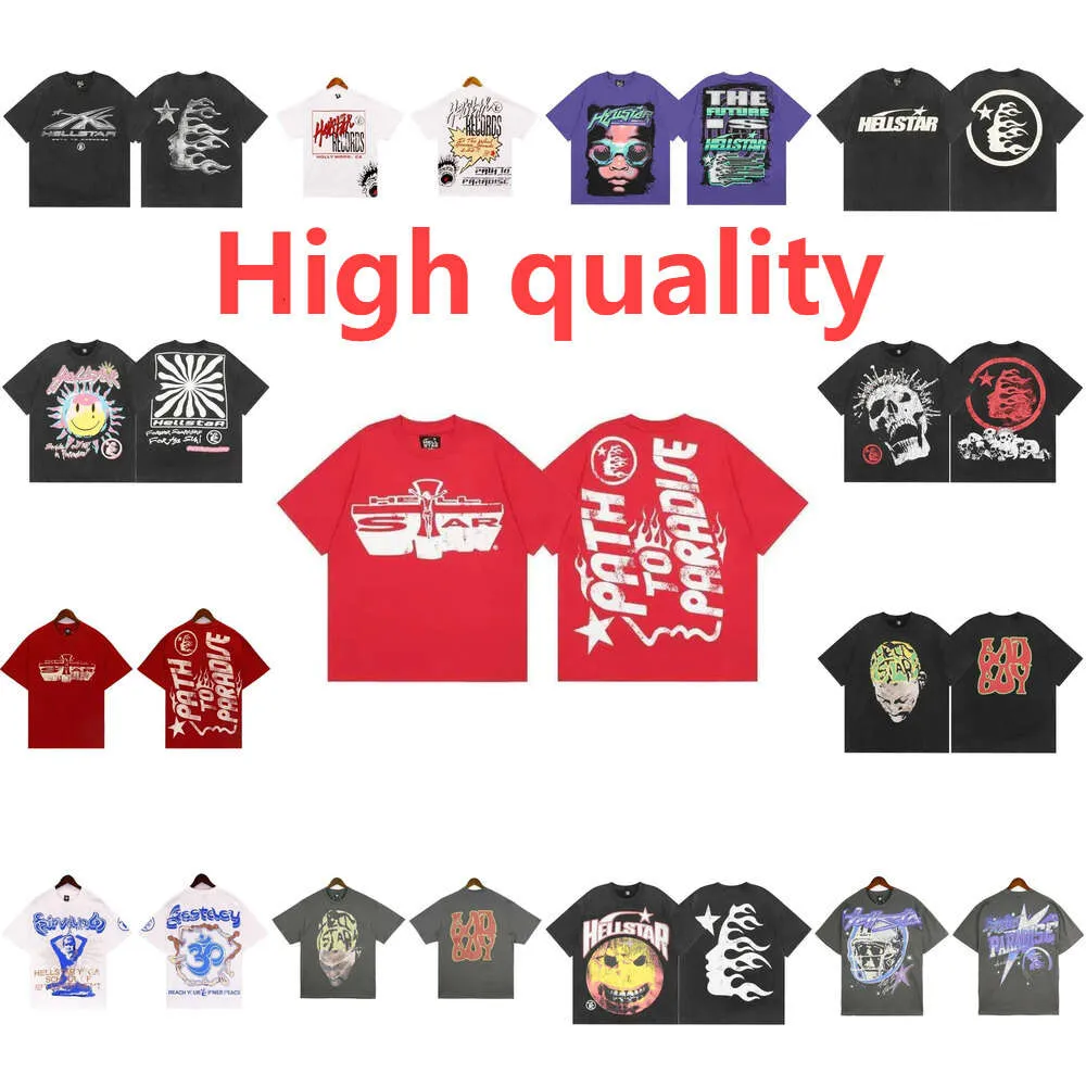 T-shirty HellStar Y2K T Shirt Męski haruku Hip Hop Streszczenie graficzne drukowanie graficzne 2023 Nowe ponadwymiarowe topy rękawowe