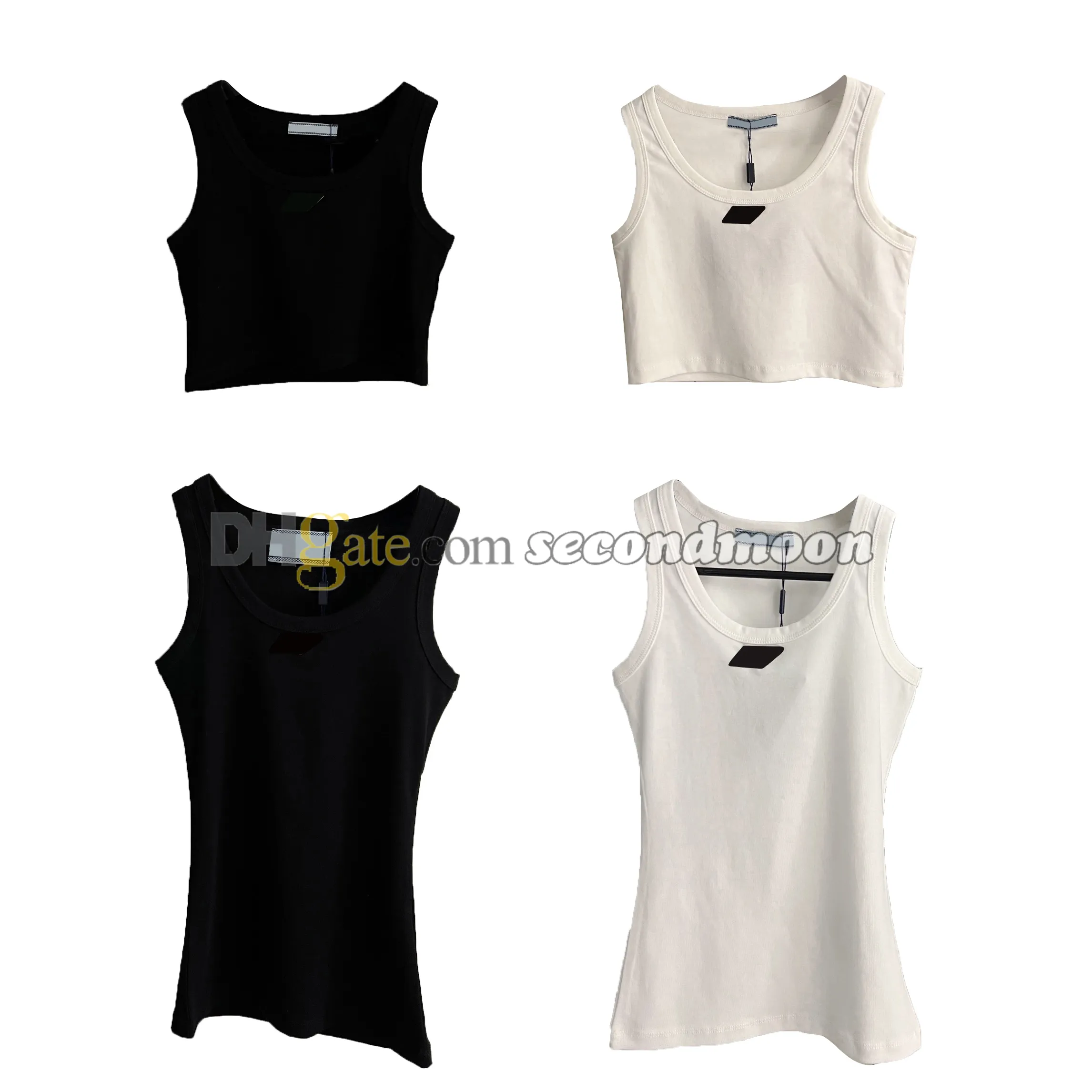 Metal Badge Tanks Top Women Knits Tank Tops Summer Sport Crop Top Gym Fitness Yoga Vest Knitted Tees