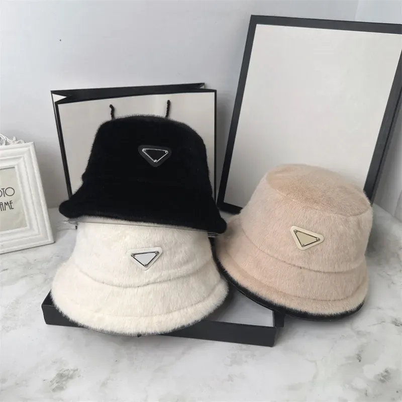 Modaya moda kova şapkası lüks kapaklar şapkalar erkek taklit vizon kürk kapakları mektup kova şapka tasarımcısı kadın erkekler unisex beanies kış bonnet