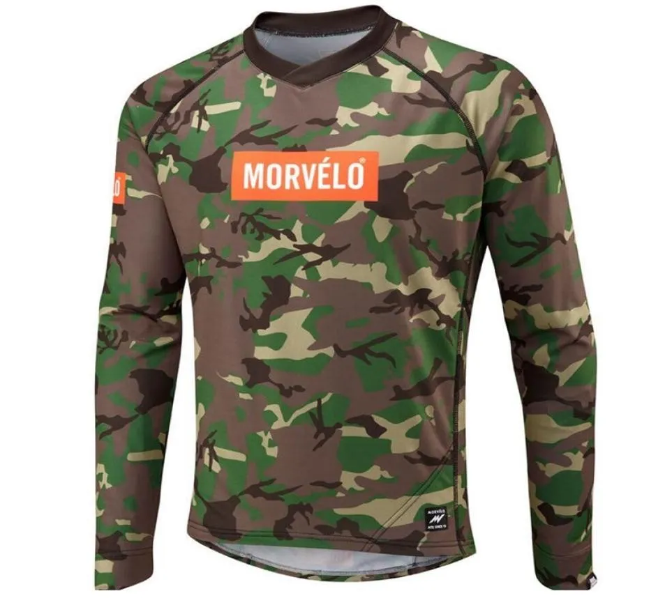 Morvelo Camoflage T Shirt Downhill Rower Mtb MX Jersey Motocross Gear Long Sleeve Offroad Cyclocross Ubranie Maglia Ciclismo7234489
