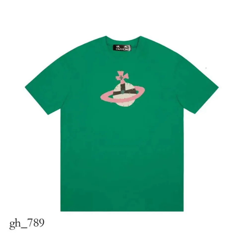 DUYOU Camiseta masculina Spray Orb Vivienne West Wood Camiseta Roupas de marca Homens Mulheres Camiseta de verão com letras Camisa de algodão Tops de alta qualidade 78176 643