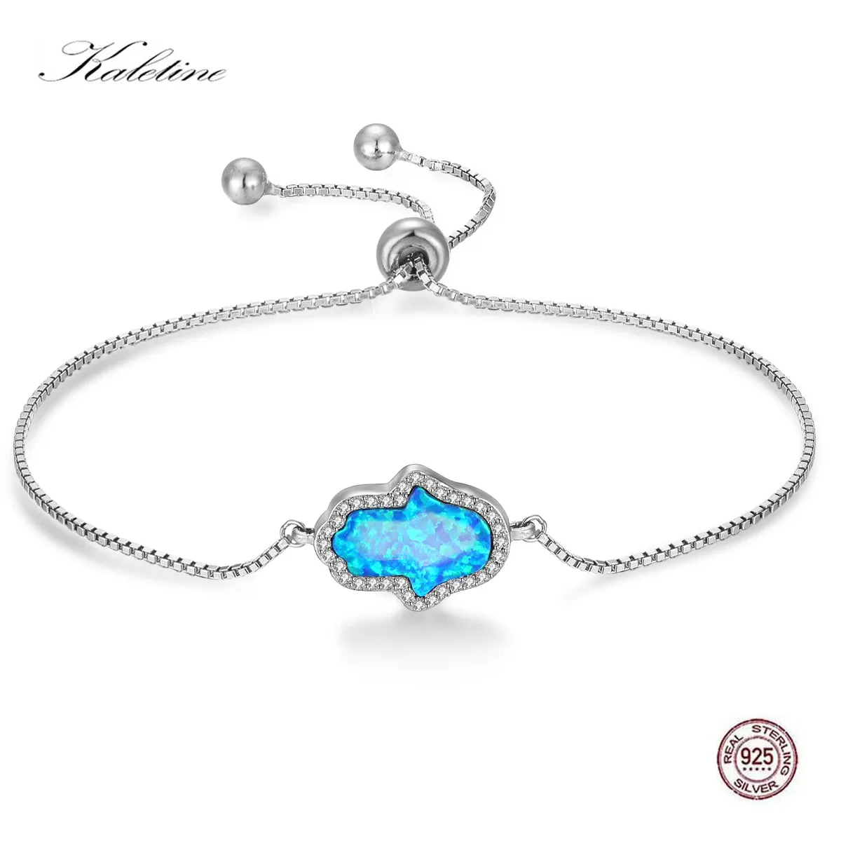 Bangles Kaletine Charms 925 Sterling Silver Bracelets For Women Lucky Opal Hamsa Hand of Fatima Tennis Bracelet Turkey Jewelry