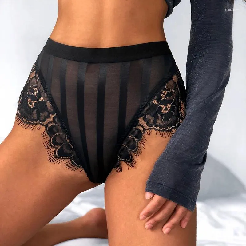 Women's Panties Sexy For Women Lace Underwear Transparent Briefs Underpant Thin Sheer Undies High-Waist Girls Pants Sex Panty