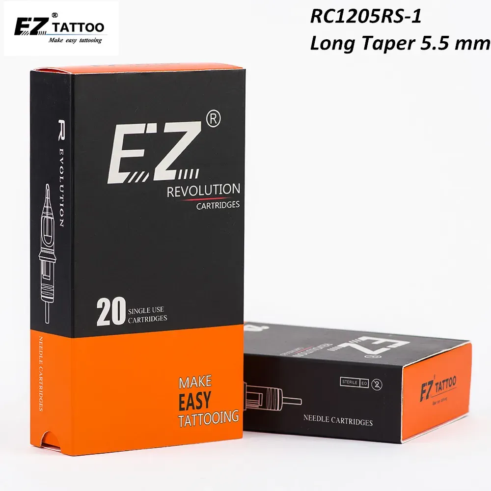 Needles RC1205RS1 EZ Revolution Cartridge Tattoo Needles Round Shader (RS) #12 (0.35 MM) Regular Long Taper for Rotary Pen Machines