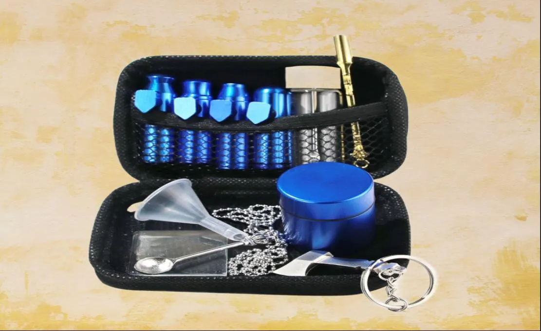 Kit de reniflard de tabac à priser en aluminium, distributeur de reniflage, récipient de stockage nasal en métal, pot de bouteille en verre, pot de rangement en métal Sp4168029