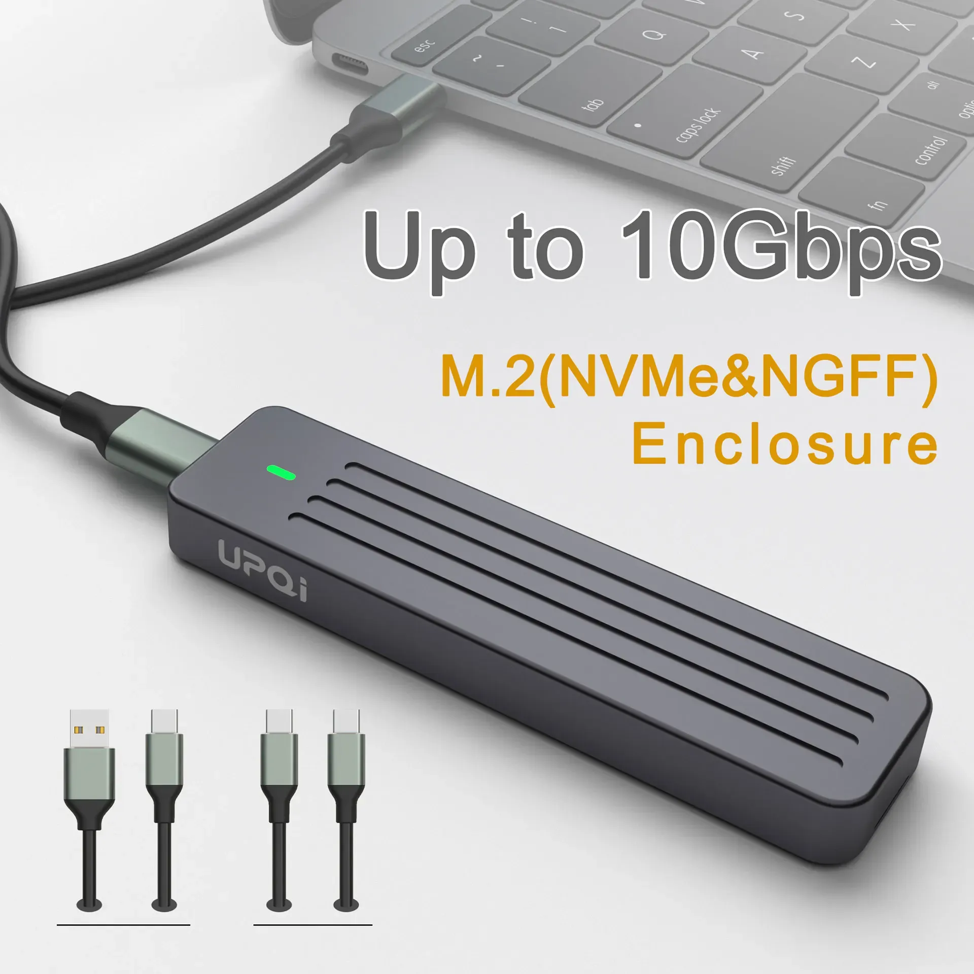 ボックスM.2 NVME/SATA NGFF SSDエンクロージャーアダプター、USB 3.2 Gen2 10GbpsケースPCIE M2、Boitier Externe、アルミニウム外部リーダー、UASPトリム