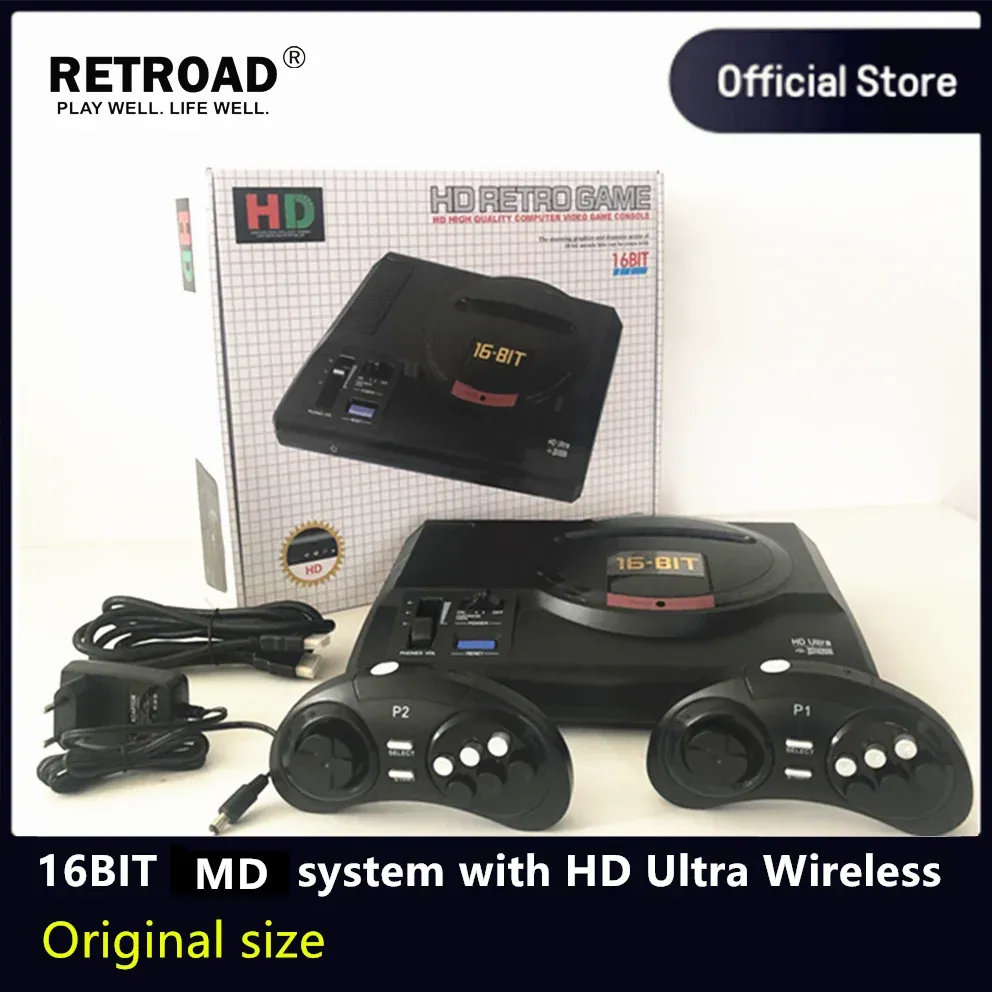 Mega Drive Systemのコンソール16ビットRetroad HDコンソールプレイNTSC /PALゲームカートリッジオリジナルサイズ170ゲームで構築