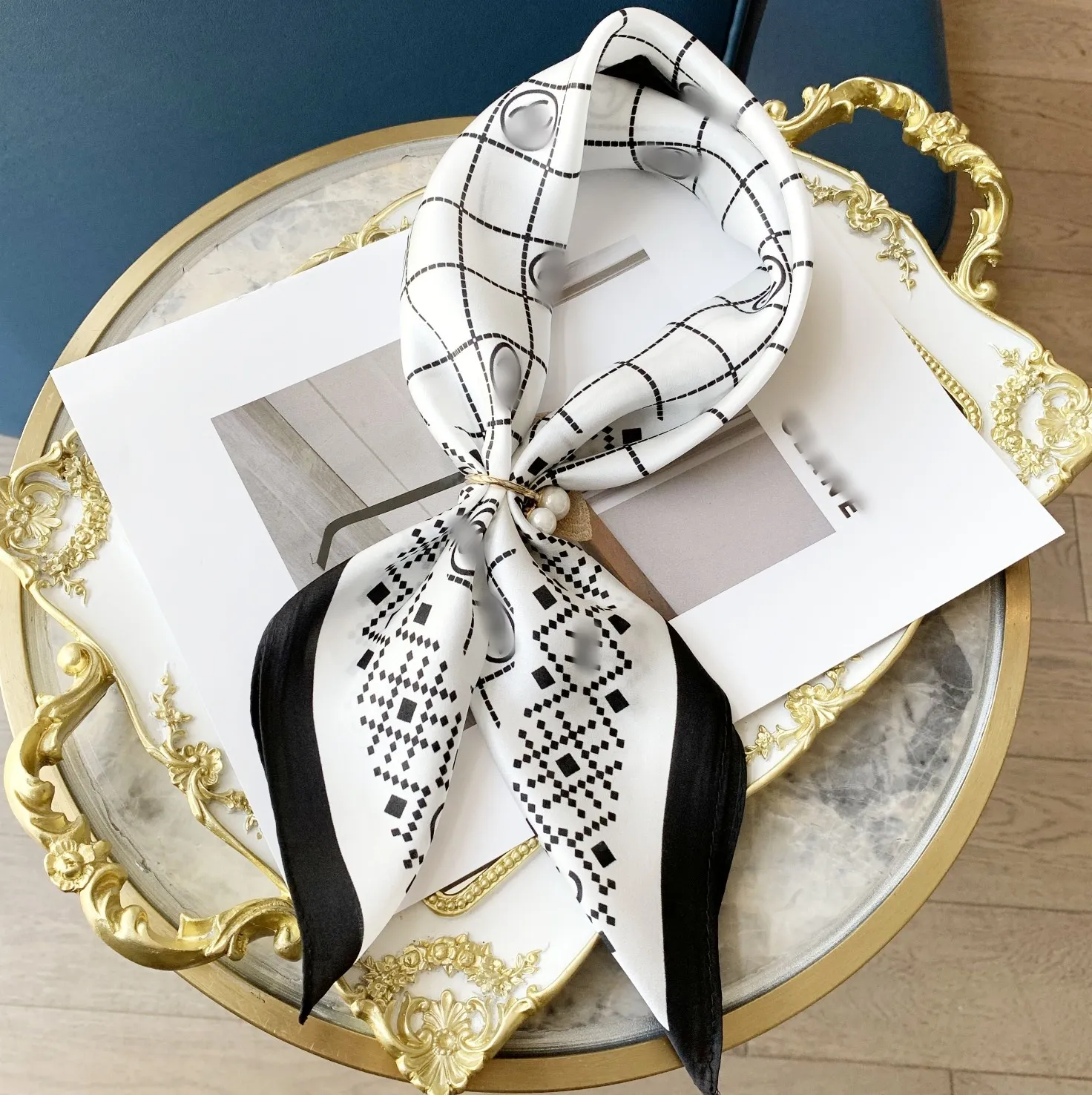 Knit Scarf Set For Men Women Winter Wool Fashion Designer Cashmere Shawl Ring Luxury Plaid Check Cotton 70 X 70 CM color Scarves QIMING 2024221015