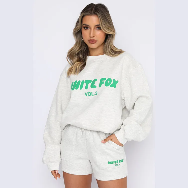 White Tucksuit Womens White Hoodie Sweatpants Mens Jogging 2-Piece Set New Street Fashion Letter Print Sweatshirt Hoodies Sets Shirts Fox