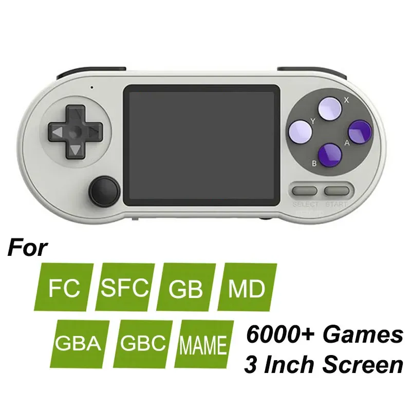 Oyuncular SF2000 Handheld Game Console S7 Taşınabilir Mini Consola Video Juegos Snes Nes 3 inç Video Oyun Oyuncusu için 6000 Retro Oyun