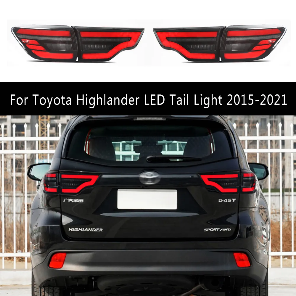 Auto Accessoires Achterlicht Montage Rem Achteruit Inparkeren Running Lights Voor Toyota Highlander Led-achterlicht 15-21 Achterlicht