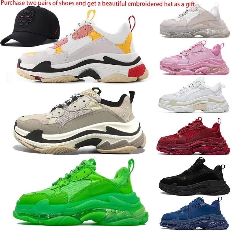 Designer Uomo Donna Casual Scarpe con suola spessa Nero Bianco Grigio Rosso Rosa Scarpe con cuscino d'aria Scarpe da ginnastica con plateau Suola trasparente Scarpe casual da trekking Scarpe da ginnastica da esterno