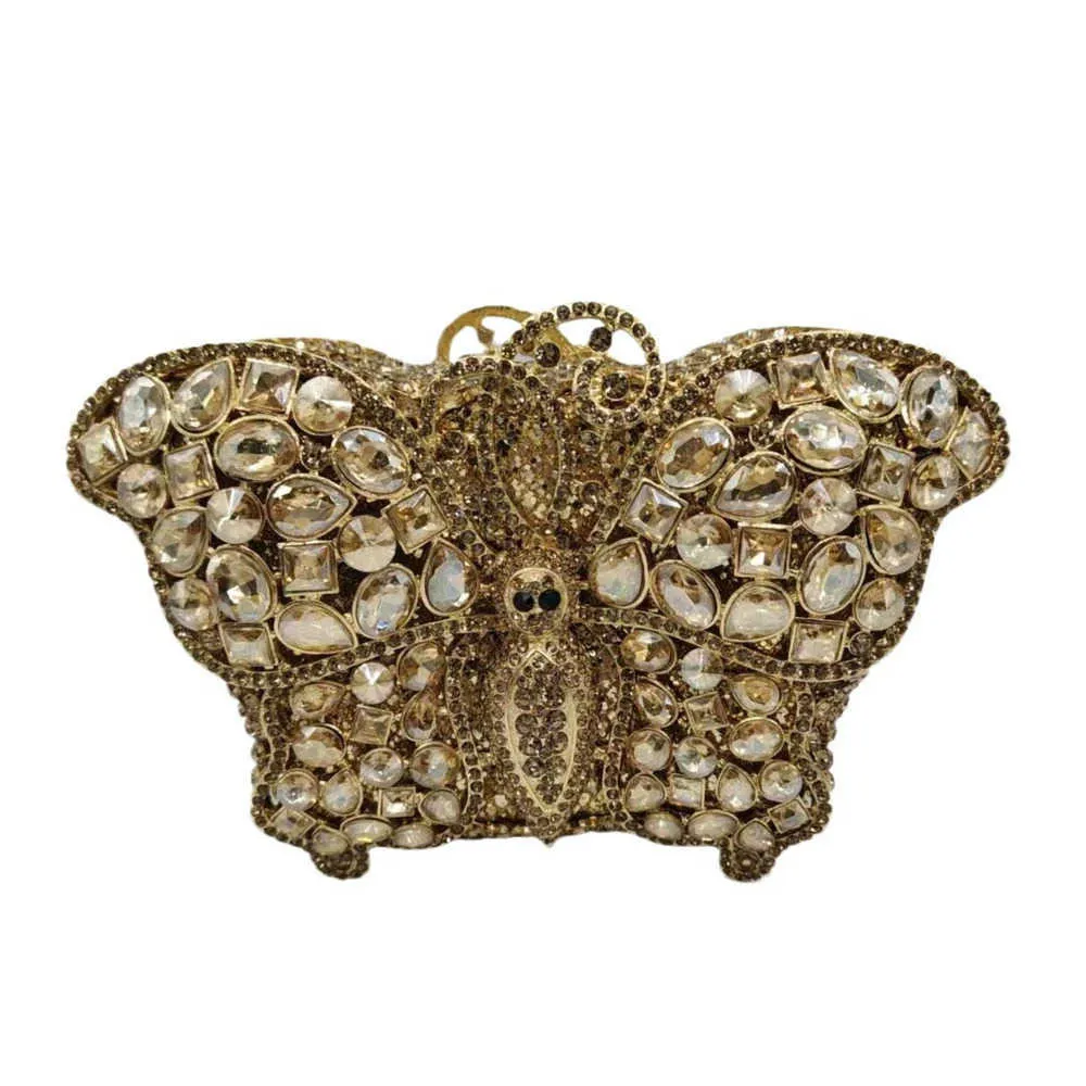 Nuovo pacchetto per la cena a farfalla piena di sacchetti portatile Diamond Clutch 240221