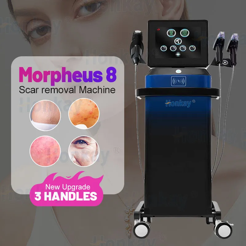 3 en 1Morpheus 8 Micro-aiguille RF fractionnée Machine à micro-aiguilles avec marteau froid Traitement de l'acné par radiofréquence Lifting Soins de la peau Suppresseur de rides