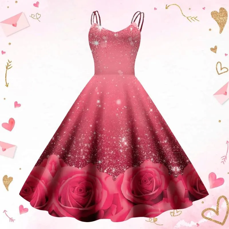 Elegant Women's Belted Summer Dress - Fashion, Printed Round Neck, Long  Sleeve Casual Dress, Valentine's Day Style from Dhgate Basic & Casual  Dresses - price 25.19