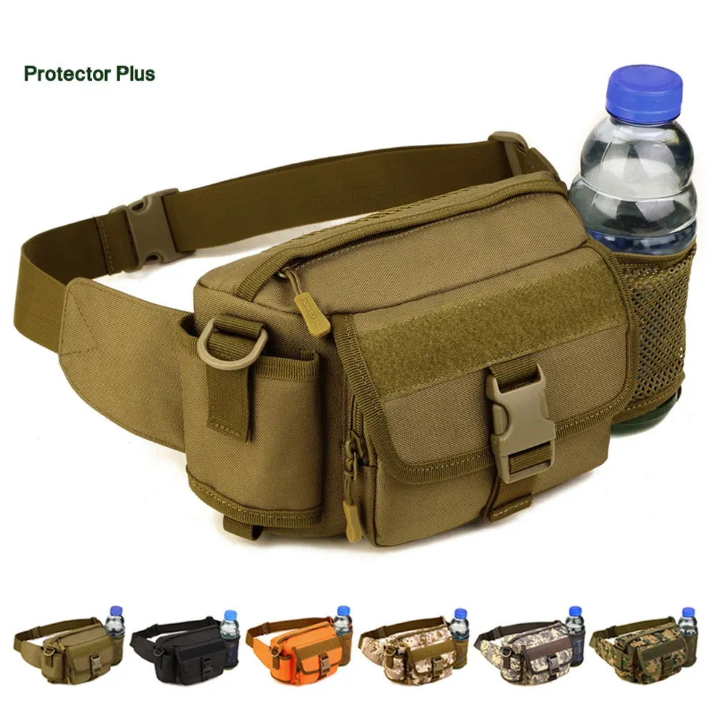 Bags Tactical Men Women Waist Pack Outdoor Sports Cycling Hiking Hunting Water Bottle Belt Bags Military Army Camo Waist Fanny Pack