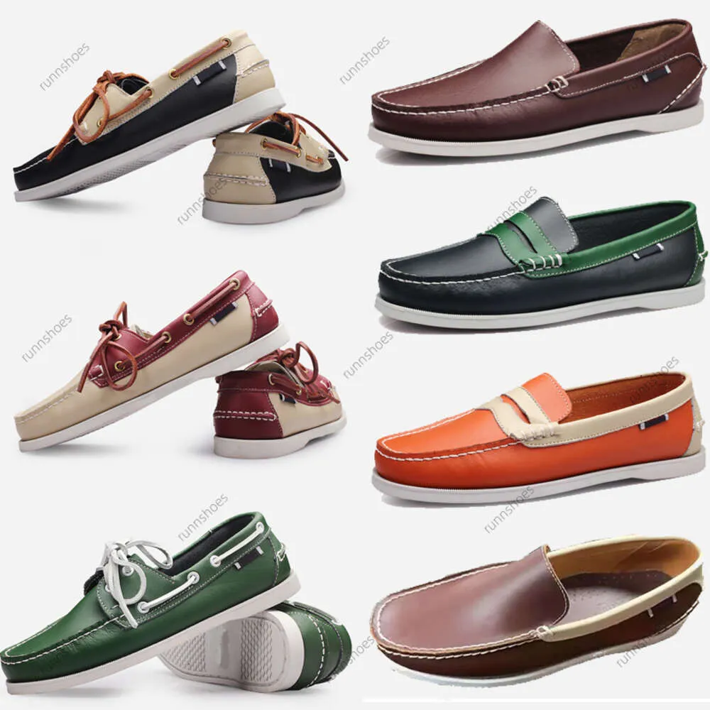 new designer shoes Large size sailing sneakers casual mens shoes genuine leather shoes British driving single shoes for men shoe trainers