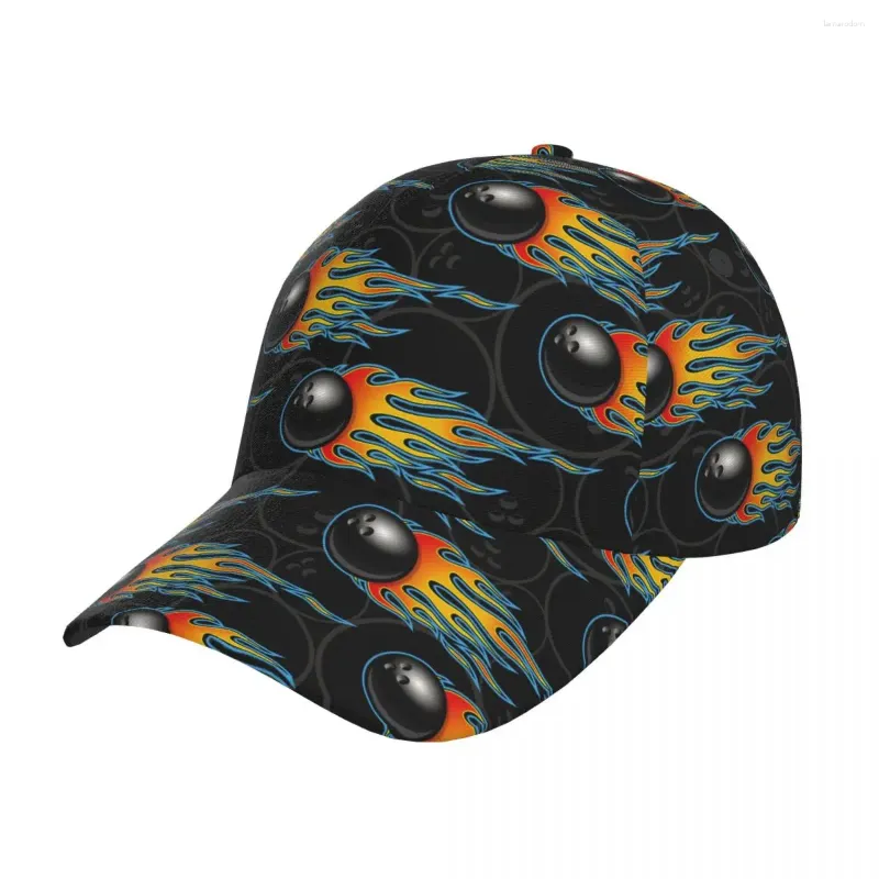 Bola bonés bolas de boliche com haste chamas chapéu de caminhoneiro material casual snapback para estilo unissex casquette terno toda a temporada