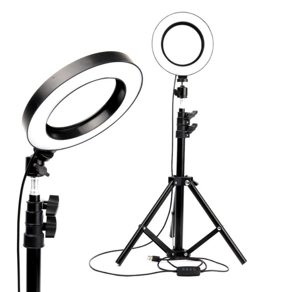 Inomhusbelysning LED Ring Light Po Studio Camera Pography Dimble Video Lamp för smink selfie med stativtelefonhållare5927810