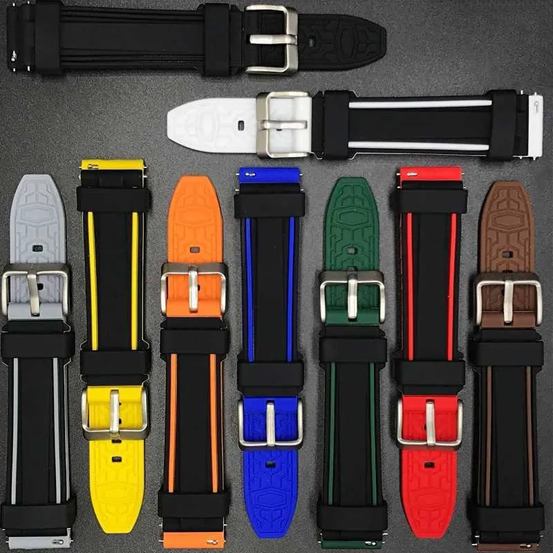 Other Watches High quality silicone strap with quick release rubber strap 20mm 22mm 24mm smartwatch strap replacement watch strap J240222