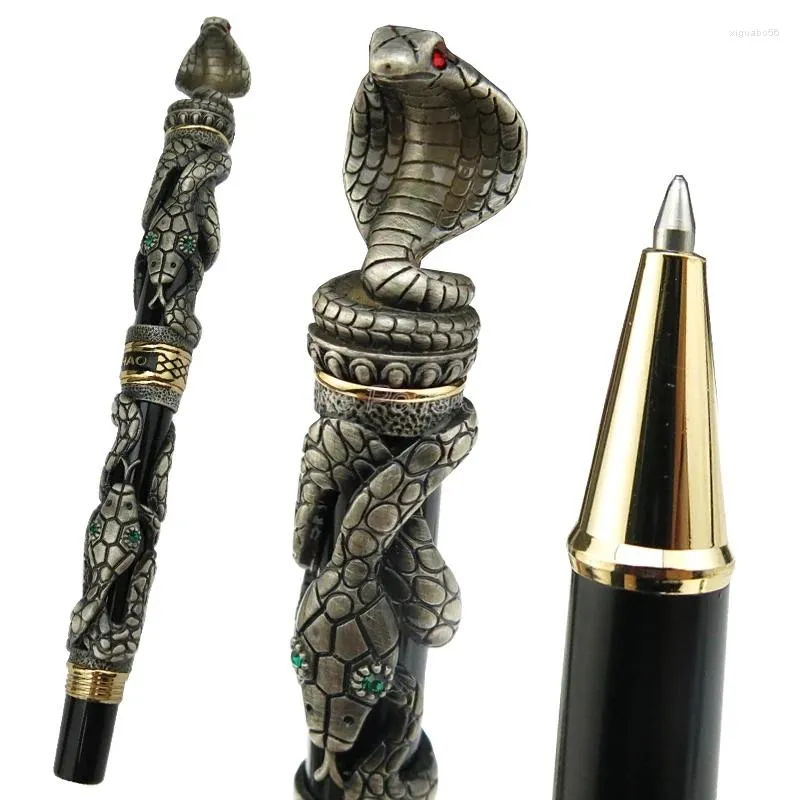 Jinhao Classic Snake Roller Ball Pen Gray Cobra 3D Pattern Texture Relief Sculpture Technology Business Writing Gift JR009