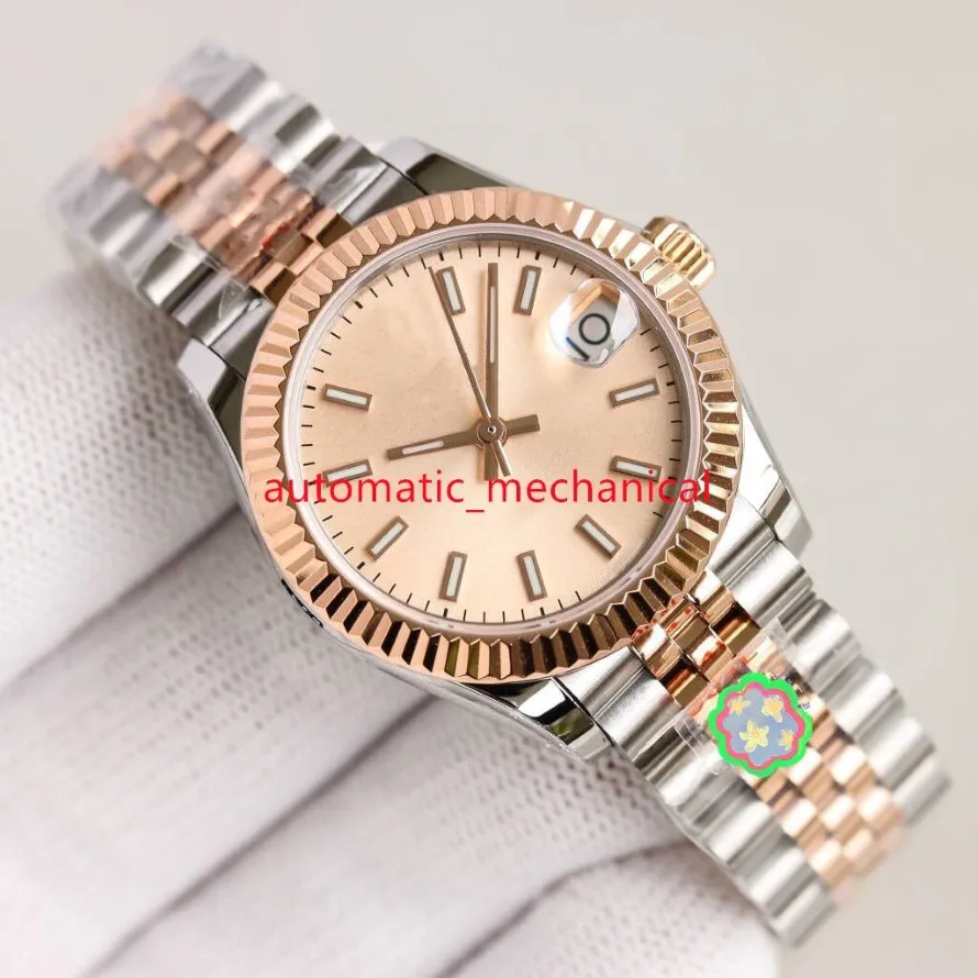 Reloj de señora con esfera multicolor de 31 mm de alta calidad superior 278274 Jubileo de acero inoxidable Pulsera mecánica automática de zafiro para mujer Watc337Z