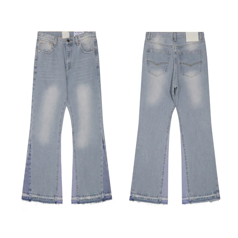 Men's jeans designer colored flared jeans men's and women's high street mopping straight leg pants