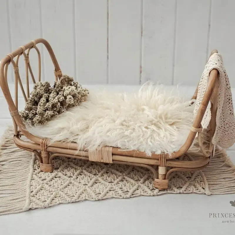 Photography Newborn Photography Basket Vintage Handmade Basket Boy Girl Newborn Baby Photoshoot Props Baby Chairs for Newborns Doll Bed Baby