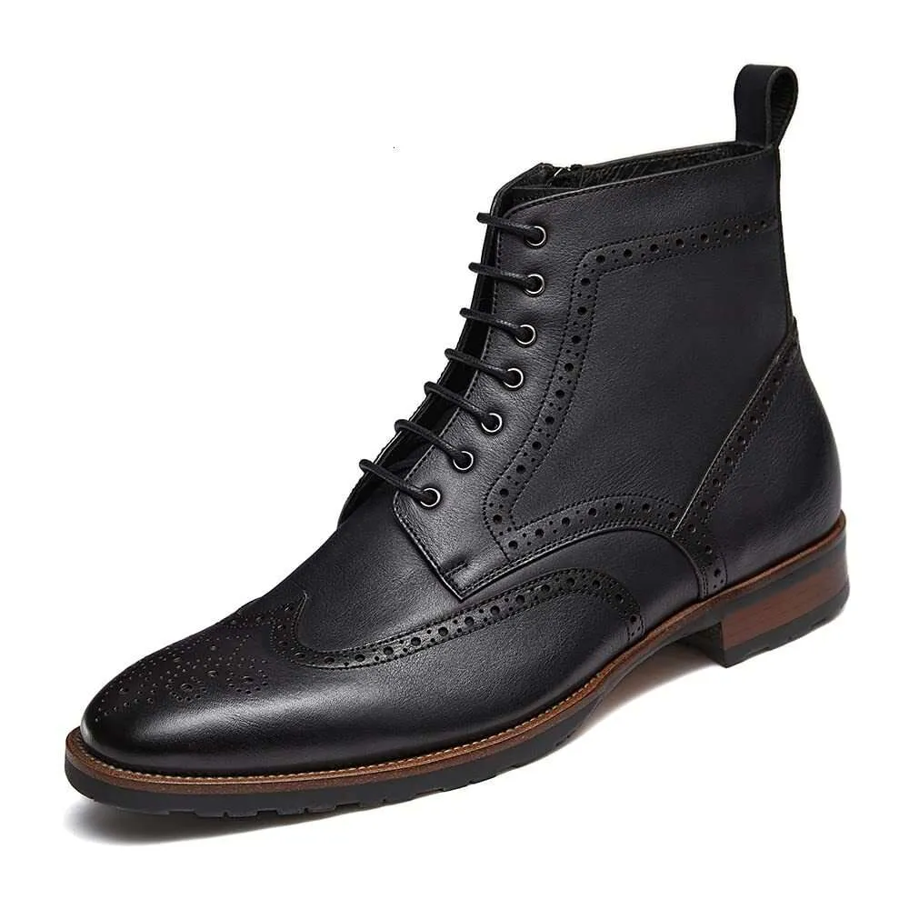 Casual Oxford High Top Leather Dockorio Riding Boots, Men display picture 3