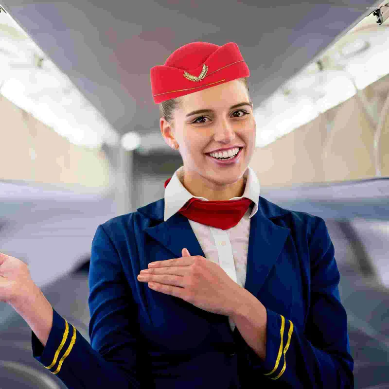 Cykelmössor Stewardess Hat Flight Desterant Air Hostess Airline Cap Uniform Plane för kostymtillbehör