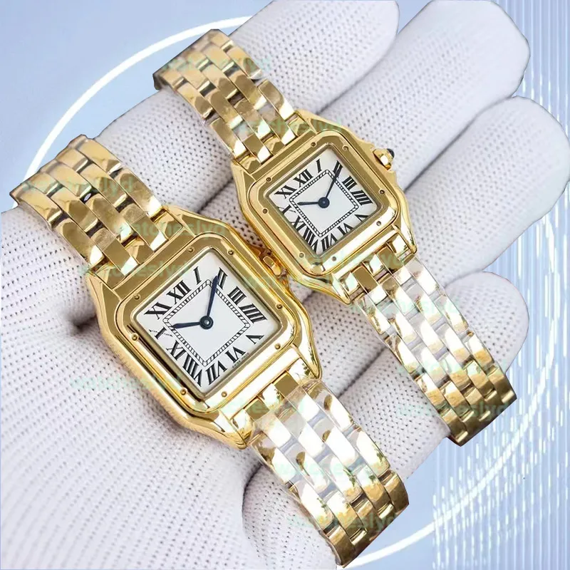 Toppnivå märkesklocka AAA Quality Woman Watches New Fashion Square Dial 904l Gold Sier Rostfri Steel Quartz Lady Watch With Diamond Montre de Luxe