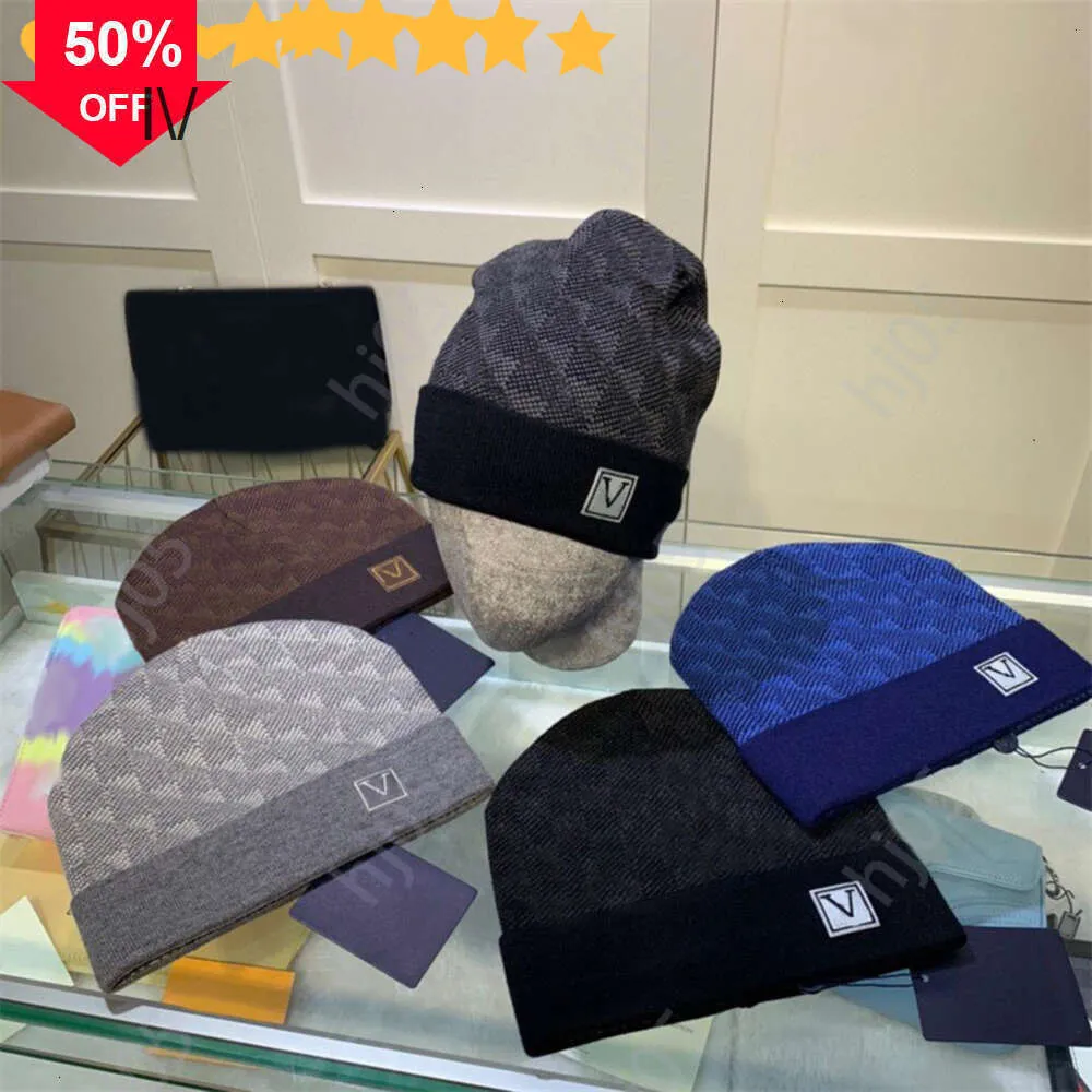 Plaid designer beanie designer hattar för män stickade motorhuv vinter hösten termisk skalle mössa skidor klassiska lyxiga mössor brun svart grå håll varmq1111lws