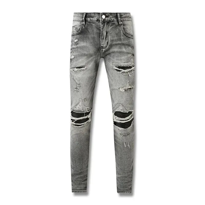 Amirir Jeans Designer Ksubi Jeans Miri Jeans Denim Jeans avec trous Hommes Jambe Droite Zipper Amari Jeans Hip Hop Stretch Slim Fit Pantalon 740