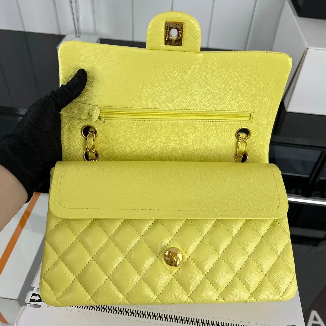 2023 10A high quality leather Mirror quality Classic Caviar Flap Bag Designer Women Cross Body Bags Luxuries Designers Shoulder Handbag tote bag 25.5CM With Box C002