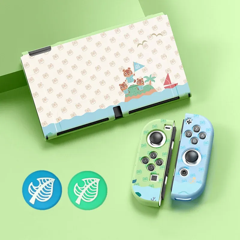 Case Soft Cute Ochronne pokrycie Nintendo Switch OLED 2021 Dockable Silikon Akcesoria z bezpłatnym kciukiem