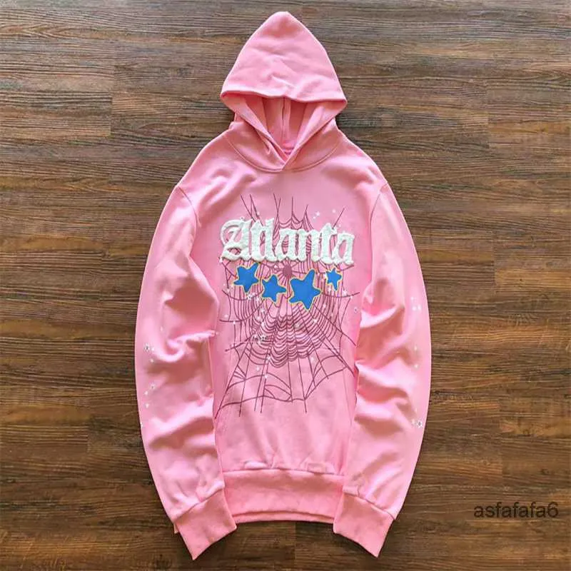 Pan Hooded Atlanta Pink Spider Autumn and Winter Street Sweater XR32