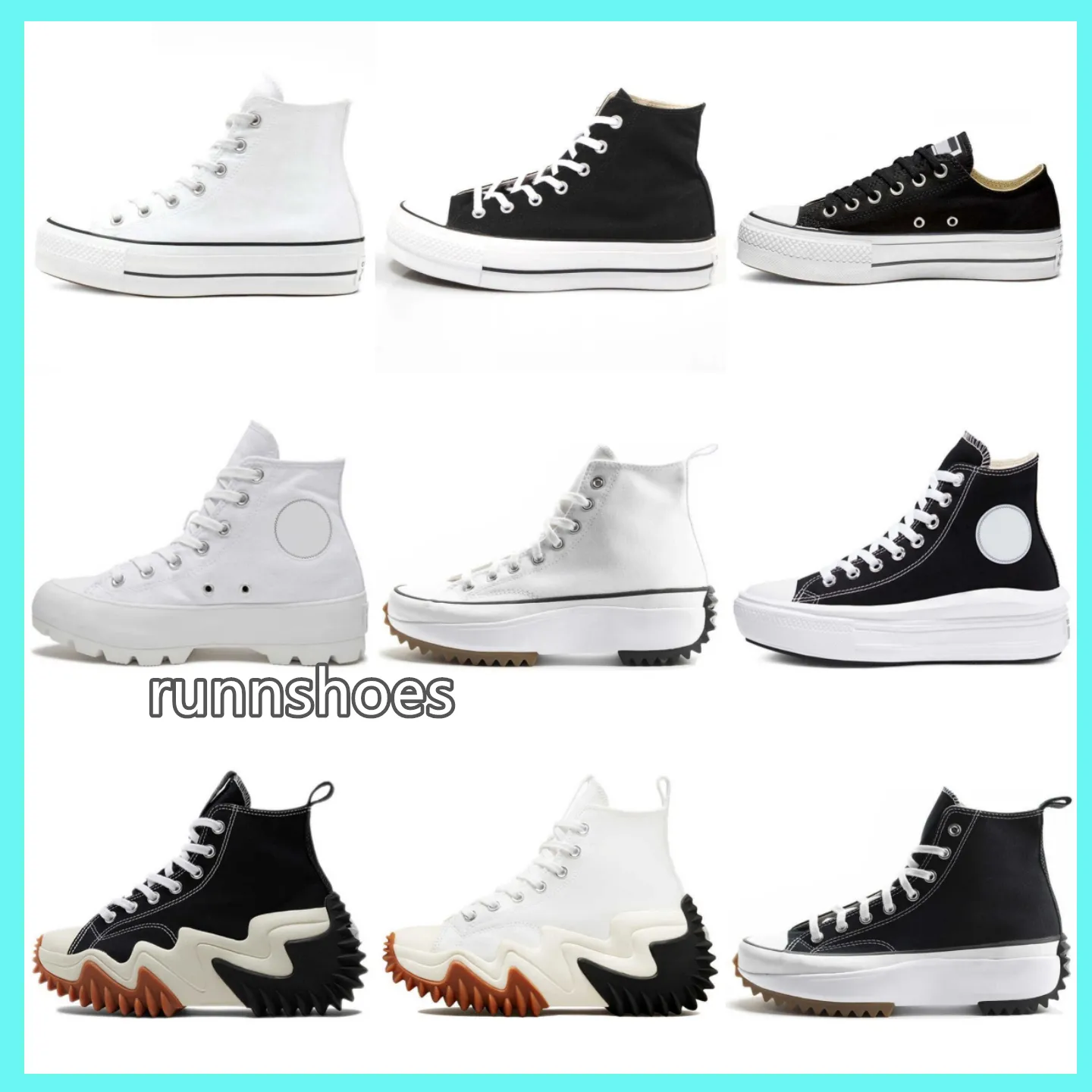 Designer de luxo sapatos de lona homens mulheres plataforma de fundo grosso sapatos casuais clássico preto e branco alto top baixo top tênis confortáveis 36-44 qwed2