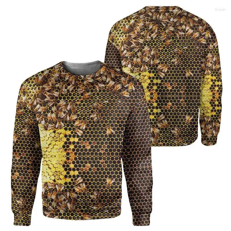 Sudaderas con capucha para hombre con estampado 3D de abeja, loro, flamenco, sudadera con capucha para hombre y mujer, jersey de primavera y otoño, sudadera informal con cuello redondo y manga larga