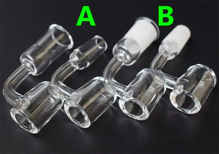 New XL Flat Top Quartz Banger Nail With 4mm Thick 20mm OD 10mm 14mm 18mm Joint 45 90 Degrees Domeless Quartz Nail