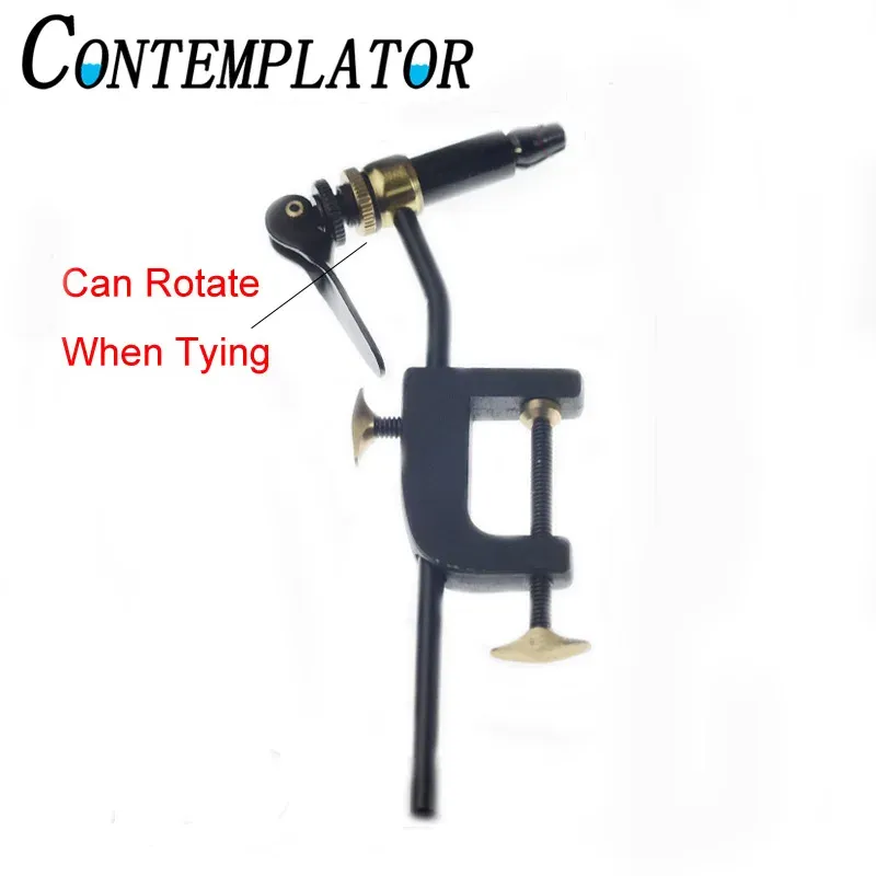 Tools Contemplator 1PC Fly Tying Classic Rotary Vise Tool Safety Holding Hook Fishing Brass CCLAMP Tying Vise with Steel Harded Jaw